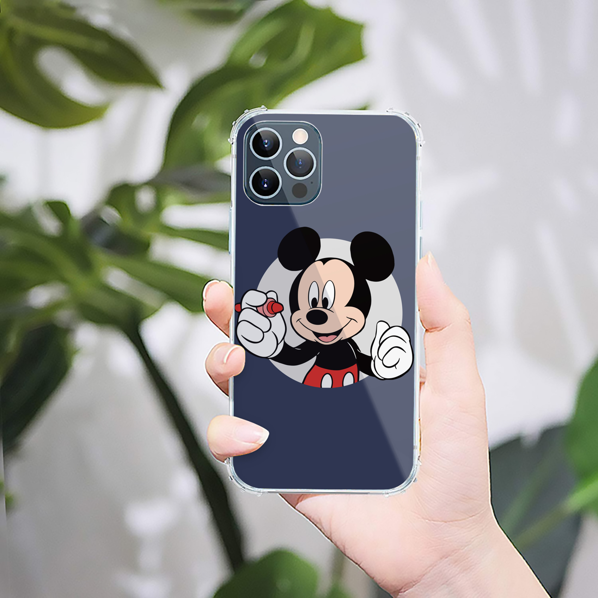 （画像用） ミッキーマウス Mickey Mouse 【iPhone 12シリーズ対応】透明スマホケース（クリアソフトケース）
